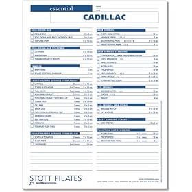 Stott Pilates Essential Cadillac Client Workout Sheets by