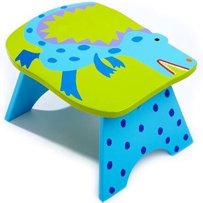 Kid's Tatutina Wood Adorably Designed Dinosaur Foot Stool-FS19