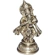 Metal Statue Standing Ganesha Playing Tabla