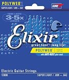 Elixir Strings Electric Guitar Strings, 6 String, Super Light POLYWEB Coating
