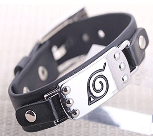 BIGOCT Generic Anime Naruto Leaf Village Badge Alloy Unisex Bracelet Cosplay Wristband Costume