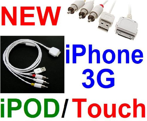 USB/AV Video Cable for iPhone, iPod Video Classic Touch