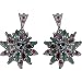 Dangling Earrings in Silver & Multi Gemstone from India 1.25 inches