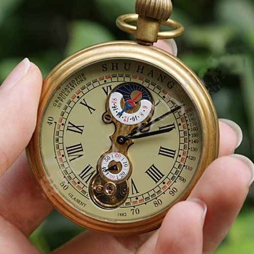 Roma Mechanical Vintage Tourbillon Copper Pocket Watch