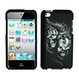 Rubberized Black Silver Green Dragon Double Skull Snap on Design Case Hard Case Skin Cover Faceplate for Apple Ipod Touch 4g 4th Generation + Screen Protector Film + Free Mp3 Bag