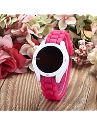 Youyoupifa Cool Style Black Dial Pink Silicone Band LED Wrist Watch£¨Unisex£©
