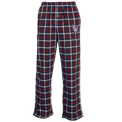 New Jersey Nets Navy Blue Plaid Tailgate Flannel Pajama Pants (Medium)