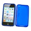 Apple iPod Touch 4th Generation Crystal Silicone Skin Case "Transparent Blue Diamonds"