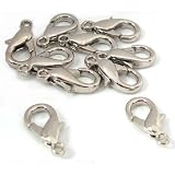 10 Lobster Claw Clasps Nickel Jewelry Connectors Parts