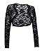 eVogues Plus Size Long Sleeve Lace Cropped Bolero Shrug