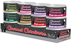 Tiki Cat Gourmet Carnivore 12 pack of 2.8oz cans 9-Flavor Variety Pack Tiki Cat Gourmet Carnivore 12 pack of 2.8oz cans 9-Flavor Variety Pack