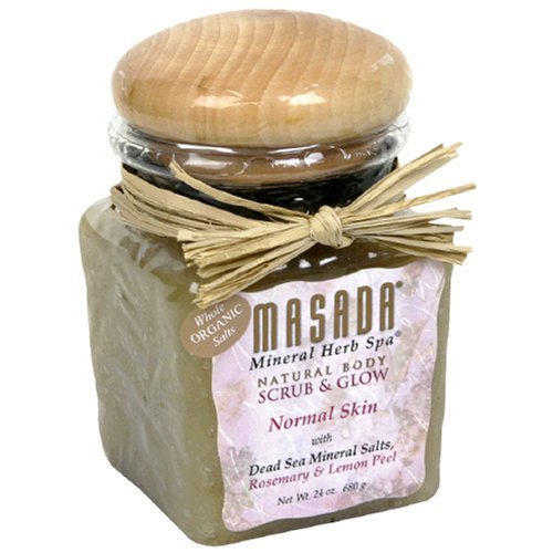 Masada Mineral Herb Spa Natural Body Scrub & Glow, Rosemary & Lemon Peel, 24 oz... by Masada