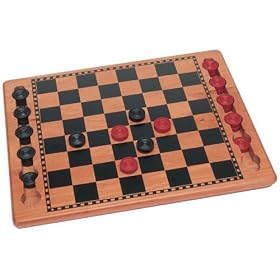 SolidWood Red Black Checkers Set by 