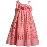 Bonnie Jean Girls Pink Sleeveless Flower Eyelet Spring Dress 7-16
