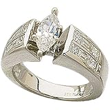1.33 Ct.T.W. Baguette and Princess Cut Diamonds in Platinum Engagement Ring, Semi-Mount Setting (without Center Stone)
