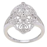 Sterling Silver 1/4 TDW Vintage Style Diamond Ring (G-H, I1-I2)