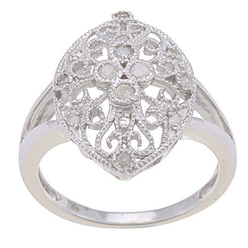 Sterling Silver 1/4 TDW Vintage Style Diamond Ring (G-H, I1-I2)