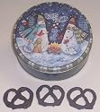 Scott's Cakes 1 lb. Dark Chocolate Covered Pretzel in a Warm Wishes Tin