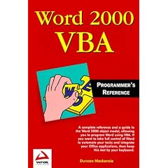 Word 2000 VBA Programmers' Reference (Programmer's Reference)
