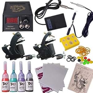 Amazon.com : Complete Tattoo Kit Color Inks Machines Gun Equipment Power Supply Needles 100% Amazon.com : Complete Tattoo Kit Color Inks Machines Gun Equipment Power Supply Needles 100%
