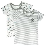 【あったかインナー】男児 2枚組スムース半袖（恐竜ロゴ柄）100/110/120/130 『5540』 (130)