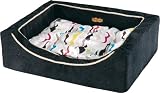 Premium Master Palace Rectangular bed, black exterior, print pattern inside. Size 20 x 24