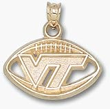 Virginia Tech Hokies Pierced VT Football Pendant - 14KT Gold Jewelry