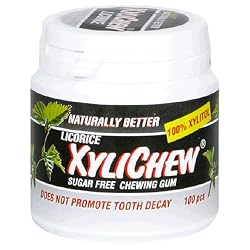 Naturally Better Licorice, Sugar Free Chewing Gum, 100-Piece Canisters (Pack of 2)