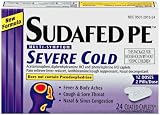 Sudafed PE Multi-Symptom Severe Cold, 24-Count Coated Caplets (Pack of 3)