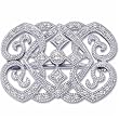 14Kt White Gold Diamond Heart Interlocking Brooch Pin