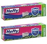 Hefty Freezer Bags, Slider Zip Bags, Gallon Size, 13 Bags, (Pack of 2).