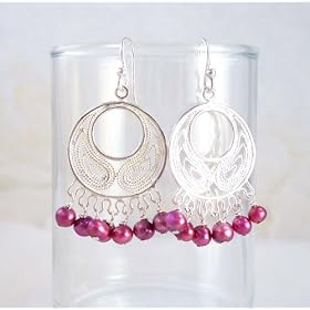 Click here to buy Bohemian Sterling Silver and Pearl Earrings by Sosi B..