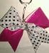 Pink Metallic & Silver Sequin Cheer Bow Keychain with Silver Glitter Center ~ Great for Organization Fundraising or Gifts (Contact for Bulk Orders)
