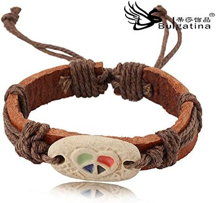 Bracelets &amp; Bangles With Big Stone Men Jewelry Charm Bracelet Leather Bracelet Best Friend Gift