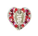 Hair Clip - Heart - Siam Red AB Crystal (54)