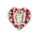 Apparel : Hair Clip - H54 - Open Heart set with Swarovski (tm) Crystal Stones ~ Siam Red Iridescent (ap)