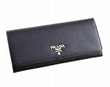 PRADA（プラダ） プラダ 【PRADA】 二つ折り長財布 1M1132 QWA F0002 SAFFIANO METAL 加工型押しカーフ NERO (ブラック) 長財布（小銭入れ付） W19cm×H9cm×D2cm ブラック