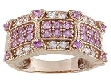 10KT RG 1.40CTW PINK AND WHITE SAPPHIRE RING