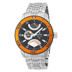 Buy Bulova Mens 98B112 Marine Star Stainless Steel Bracelet Black Dial Watch