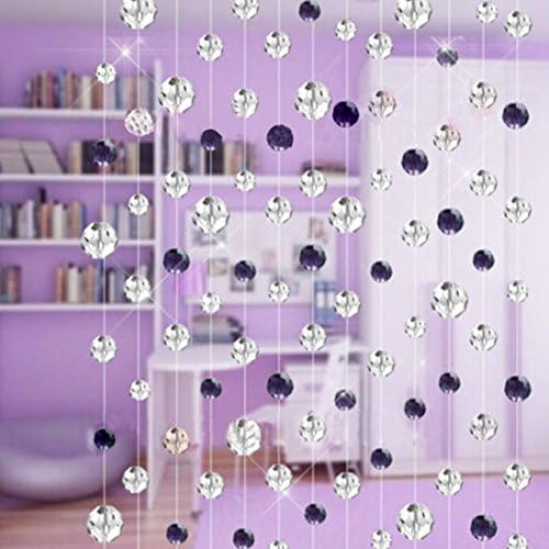 ILOVEDECOR 6meters Glass Crystal Bead Curtain (Purple)