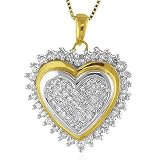 10K Two-tone Gold 0.50 Carat Diamond Heart Pendant with chain
