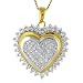 10K Two-tone Gold 0.50 Carat Diamond Heart Pendant with chain