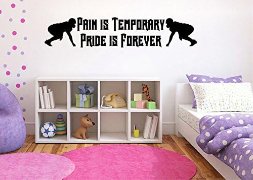 Home Living Room Pain Is Temporary Pride Is Forever Quote Football Sports Wall Decal Art Removable Simple BedroomSaying Words Decor Stickers 30*120CM