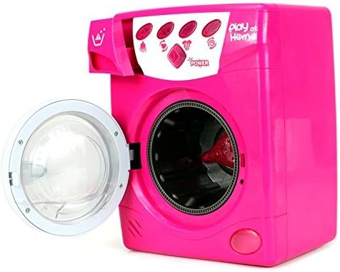 Big Deluxe Play at Home Pretend Play Battery Operated Toy Washing Machine Play Set w/ Lights, Sounds, Rotating Drum by Toy Appliances