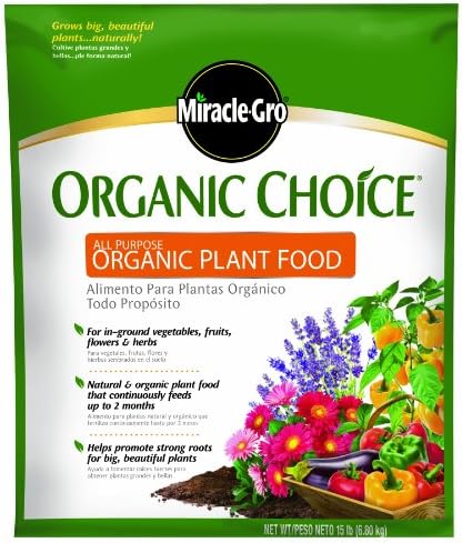 Miracle-Gro Organic Choice 100958 All Purpose Organic Plant Food, 15-Pound (Organic Fertilizer)