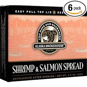Alaska Smokehouse Shrimp and Salmon Spread Totem Design, 3.5 Ounce Boxes (Pack of 6) by Alaska Smokehouse