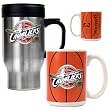 Cleveland Cavaliers NBA Stainless Steel Travel Mug & Gameball Ceramic Mug Set - Primary Logo by Great American Products