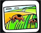 Decorated Mouse Pad with animals, green, rural