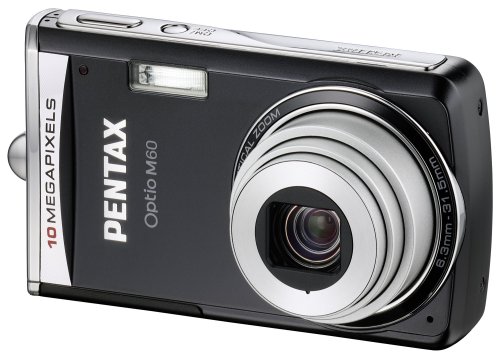 Pentax - Optio M60 - Appareil photo compact numerique - CCD 10 Mpixels - Ecran LCD 2,5 - Zoom x5 - Stabilisateur numerique - Noir