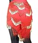 Belly dance Hip Scarf, Classic pyramid coined and glass beaded.